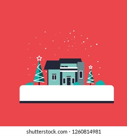 building christmas flat design