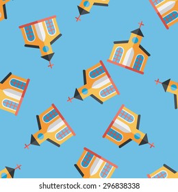 Building church flat icon,eps10 seamless pattern background