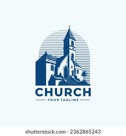 Building Church Logo Design Vector Illustration Template Idea