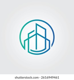 Building Circle icon vector illustration