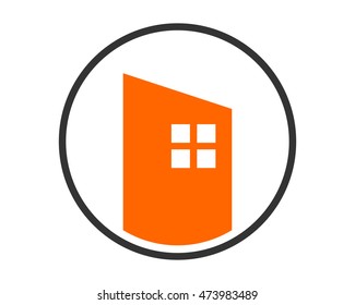 building circle skyscraper image vector icon logo symbol