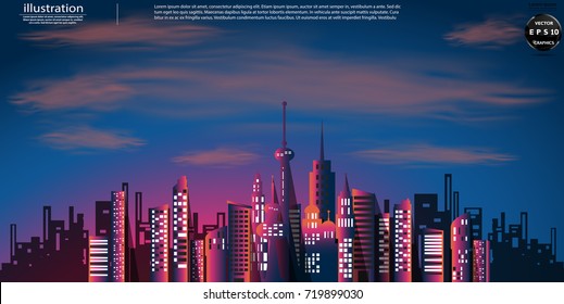 Building in the city Colorful -  modern design Idea and Concept  Vector illustration Business  Infographic template.