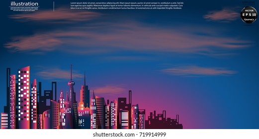 Building in the city Colorful -  modern design Idea and Concept  Vector illustration Business  Infographic template.
