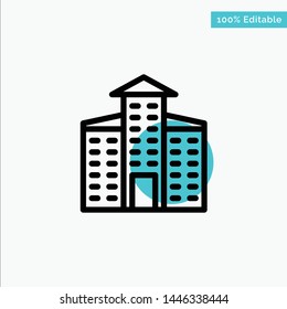 Building, City, Construction turquoise highlight circle point Vector icon