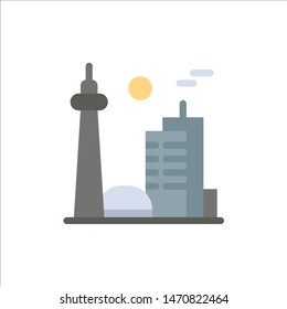 Building,  City, Flat Color Icon. Vector icon banner Template. Vector Icon Template background