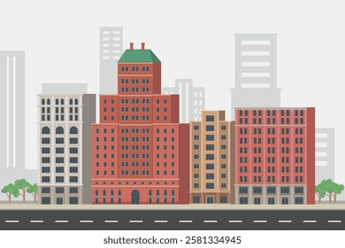 building city  flat design illustration
