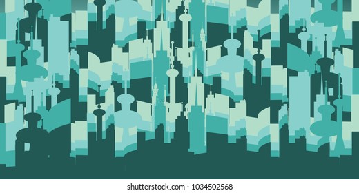  Building in the city green  -  modern design Idea and Concept  Vector illustration background.