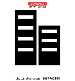building city icon or logo isolated sign symbol vector illustration - high quality black style vector icons
