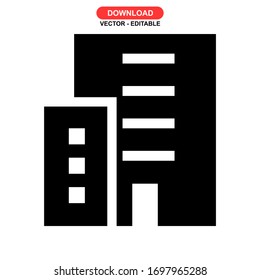 building city icon or logo isolated sign symbol vector illustration - high quality black style vector icons
