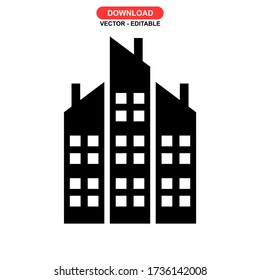 building city icon or logo isolated sign symbol vector illustration - high quality black style vector icons
