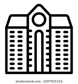 Building city icon outline vector. Poland country. Travel polish
