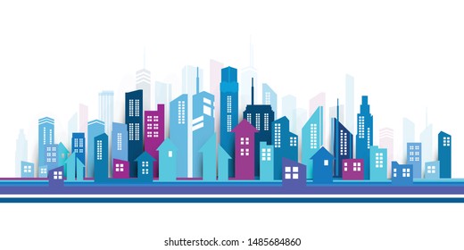 Building and City Illustration, City scene