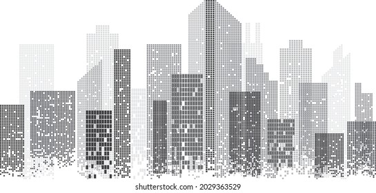 Building and City Illustration, City scene at night time. vector illustrations