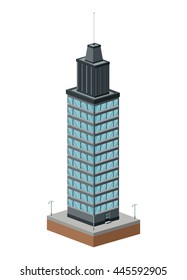 Building of City. Isometric design. Vector graphic