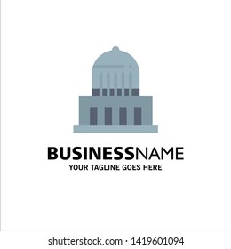 Building, City, Landmark, Usa Business Logo Template. Flat Color