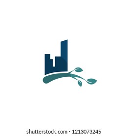 Building City Leaf Creative Abstract Business Logo
