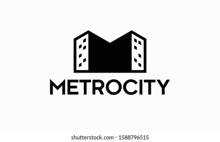 Building City Letter M Vector Royalty Logo Design Inspirations