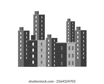 Building city logo. A city building apartment tall hi-rise logo icon. Building City Logo – High-Rise Apartment and Cityscape Icon for Urban Branding