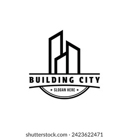Building city logo design concept idea