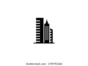 icono del vector del logotipo de la ciudad de construcción