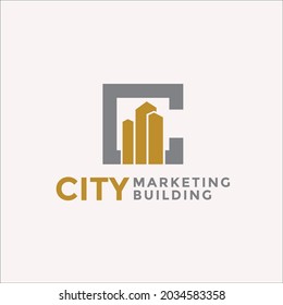 Imagen del vector del logotipo de la ciudad de construcción
