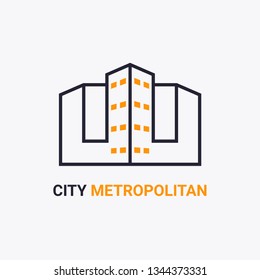 Building city metropolitan modern design logo style vector isolated