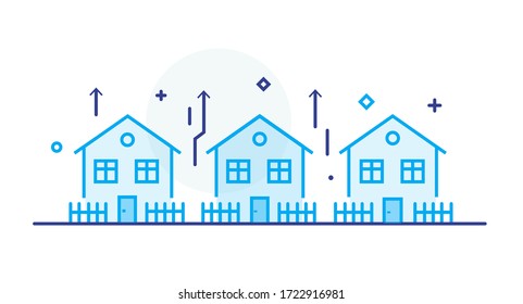 Building, city, navigation. linear illustration Icons infographics. Landing page site print poster. Eps vector