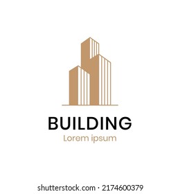 Building City Real Estate Logo Element, Realty Property Investment Logo Design Icon For Hotel, Finance Business Invest Logo