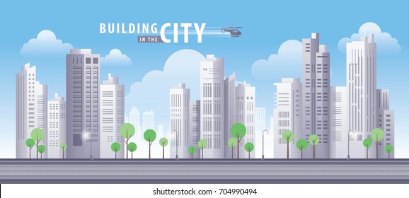 Building in the City, skyscraper Perspective. Architecture vector