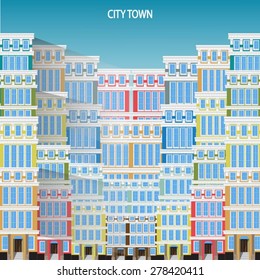 building in city space