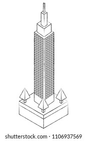 building city urban structure high isometric
