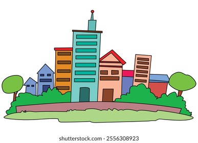 building in city vector illustration