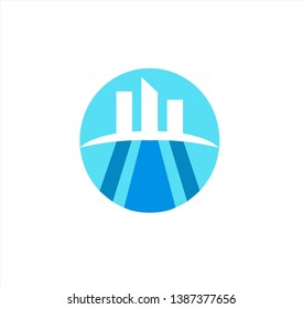 building city vector with skyscraper logo for business company of apartment and landmark