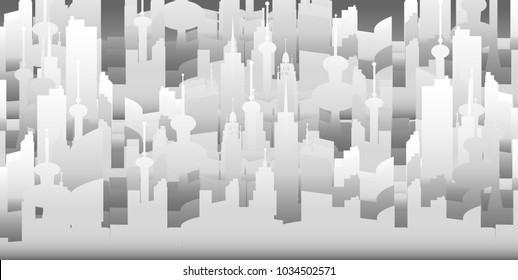
 Building in the city White  with gray -  modern design Idea and Concept  Vector illustration background.