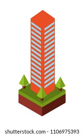 building cityscape isometric icon