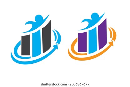 Building cityscape realty vector man lavel logo financial business mark logo design