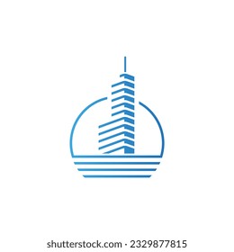 Imagen vectorial del logotipo de la torre de construcción
