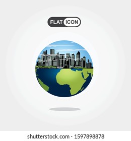 Building in the city,world - modern design Idea and Concept Vector illustration