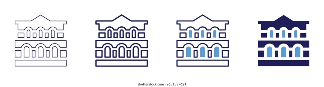 Building cladding icon in 4 different styles. Thin Line, Line, Bold Line, Duotone. Duotone style. Editable stroke.