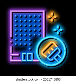 Building Clean neon light sign vector. Glowing bright icon Building Clean sign. transparent symbol illustration