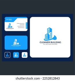 plantilla de diseño gráfico de logotipo de limpieza de edificios