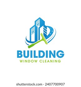Building Cleaning Service Logo Symbol Icon Design Template