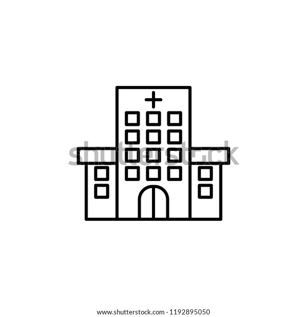 building, clinic, hospital icon. Element of
hospital building for mobile concept and web apps illustration.
Thin line icon for website design and development, app development
on white background