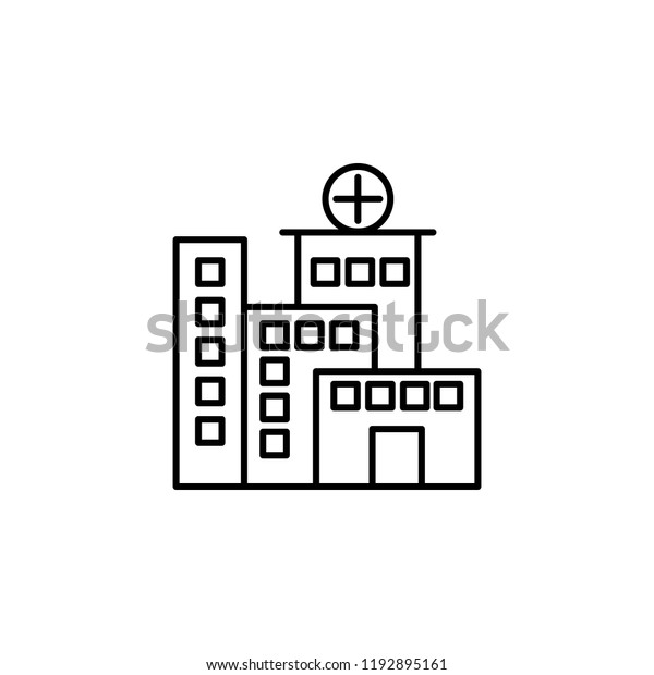 building, clinic, hospital icon. Element of\
hospital building for mobile concept and web apps illustration.\
Thin line icon for website design and development, app development\
on white background