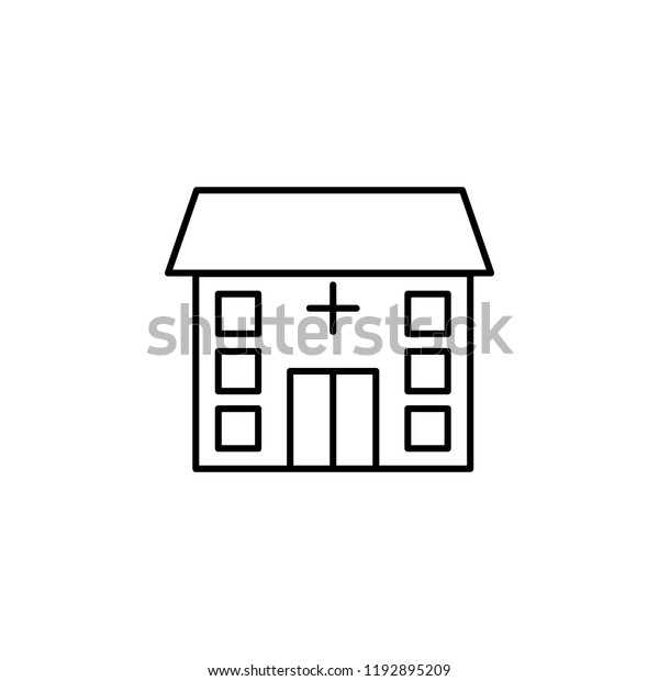 building, clinic, hospital icon. Element of\
hospital building for mobile concept and web apps illustration.\
Thin line icon for website design and development, app development\
on white background
