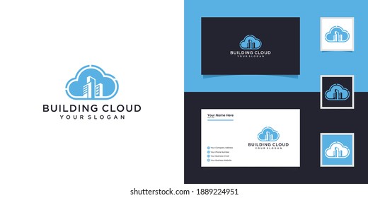 building cloud logo design and business card
