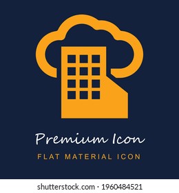 Material premium de construcción y nube ui ux icono vector aislado en colores azul marino y naranja