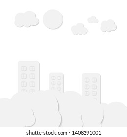 The building in the clouds photo paper vector
