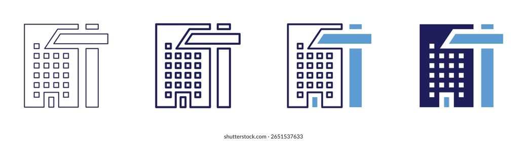 Building codes icon in 4 different styles. Thin Line, Line, Bold Line, Duotone. Duotone style. Editable stroke.