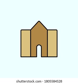 building, college color vector icon, vector illustration